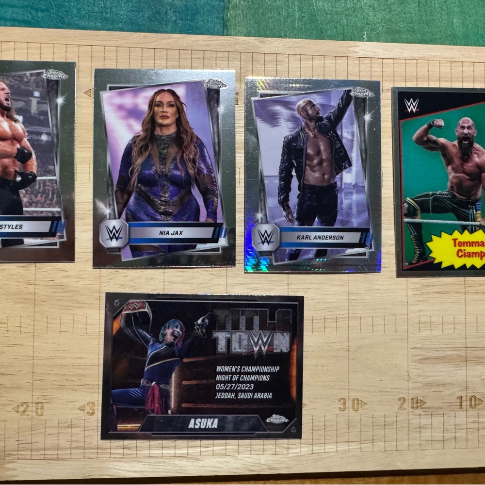WWE Topps Chrome 2025 Trading Cards Set - Styles, Jax, Anderson, Ciampa, Asuka